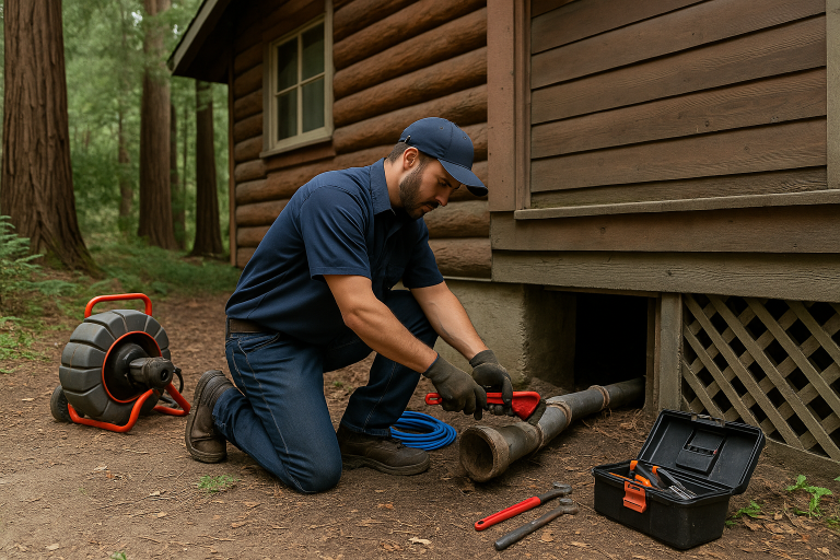 Emergency Plumber Repairing Pipes In San Lorenzo Valley
