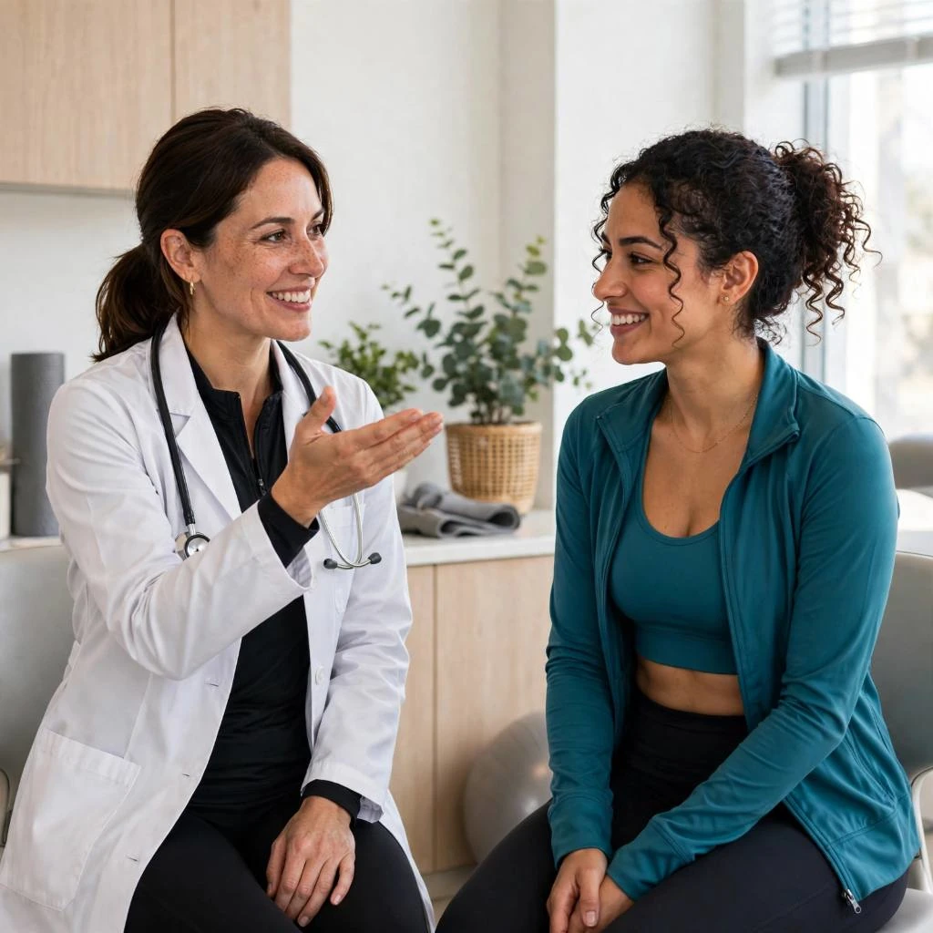 Doctor Discussing Sustainable Fitness Recovery